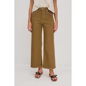 NEW RAILS getty crop wide leg jeans in safari embroidered